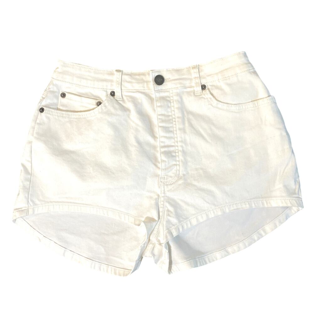 NWT Amuse Society Alexis Woven Denim Shorts Womens Size 30 White High Rise